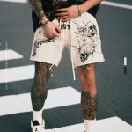 RESERFF SINGLE MISSION Hell Bullet American Vintage Destroying Machete Print Five-point Shorts