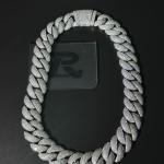 23mm full diamond six-row densely inlaid bubble Cuban bracelet necklace