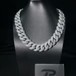 23mm full diamond six-row densely inlaid bubble Cuban bracelet necklace