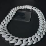 23mm full diamond six-row densely inlaid bubble Cuban bracelet necklace